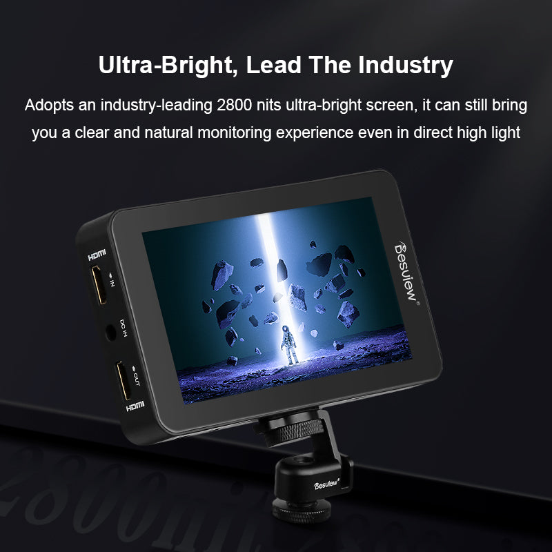 Desview R6II UHB 5.5 inch Camera Field Monitor 4K 60HZ 2800nits Ultra High Brightness 1920x1080 IPS Input/Output Touch Screen Monitor for DSLR Camera