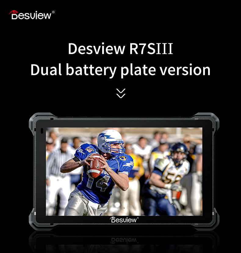 Desview R7SIII 7 inch Camera Monitor 2800nits Touch Screen Full HD IPS Shortcut Function Key 4K HDMI with 3G-SDI Input/Loopout 3D Lut Waveform VectorScope Histogram False Color Peaking Focus Full Feature Camera Monitor(Dual NP-F battery version)