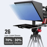 Desview TP150 teleprompter, 15 inch High Display Glass, All Metal Liftable Teleprompters with Remote Control, Compatible with ipad/DSLR/Camcorders, Easy Assembly with Carry Case for Video Making